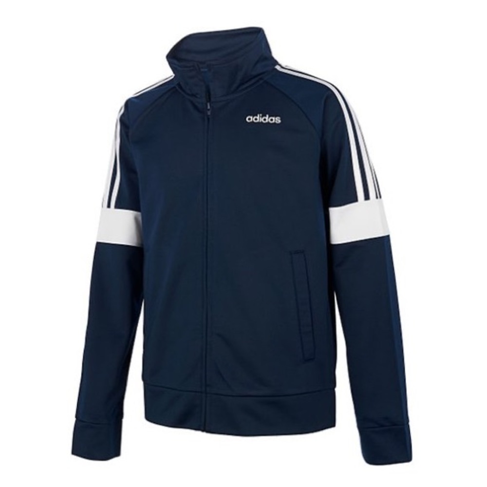 Boys Adidas Navy Blue Tricot Event Full-Zip Jacket, Sz. XL (18/20)